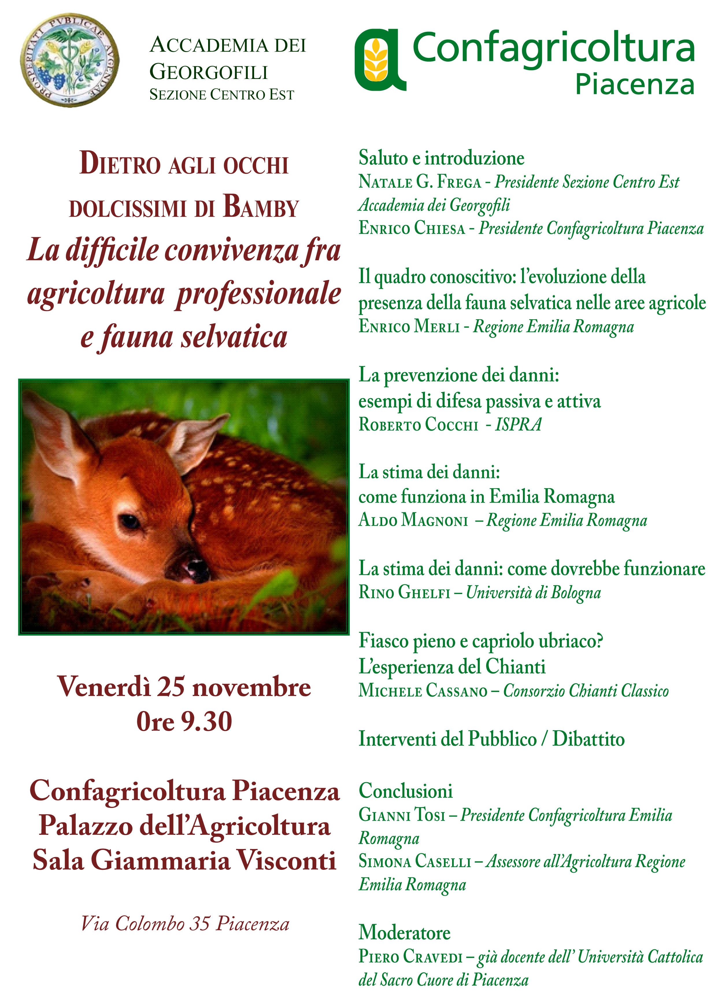 locandina convegno selvaggina